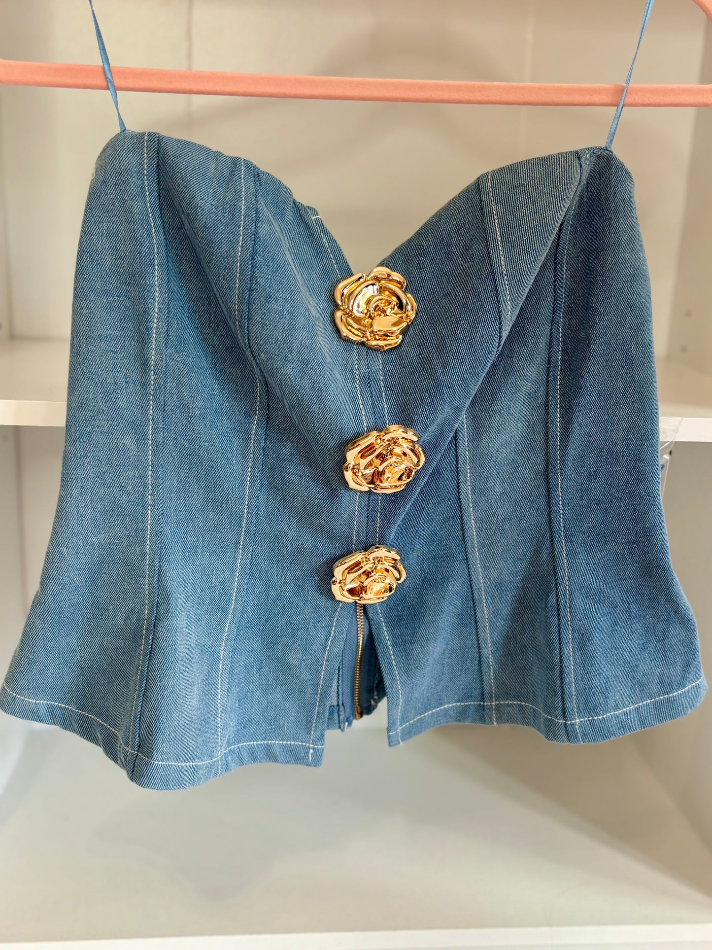 “Gold Denim Top”