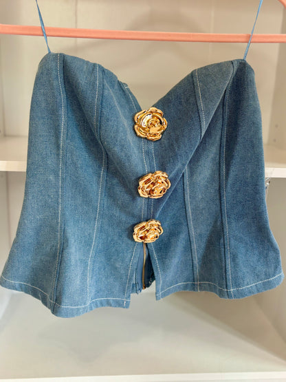 “Gold Denim Top”